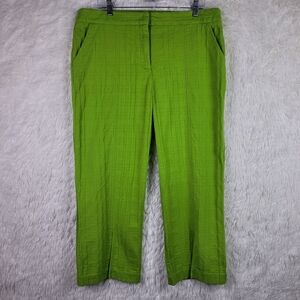 Trina Turk Sz 16 North Beach Ankle Drop Pants Casual Resort Stretch Made In USA